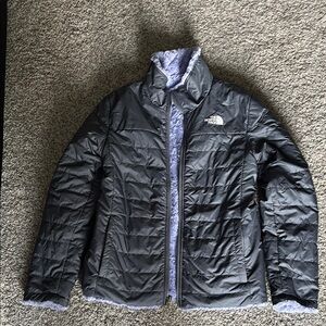 The North Face Girls Large Gray/Lavender Puffer Jacket Insulated Quilted Design